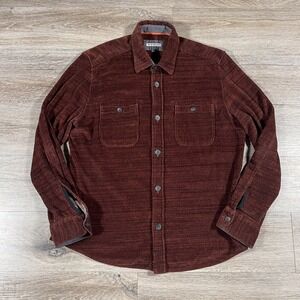 32 Bar Blues Men's Shirt Button Up Texture Fall Casual Cotton M Brown